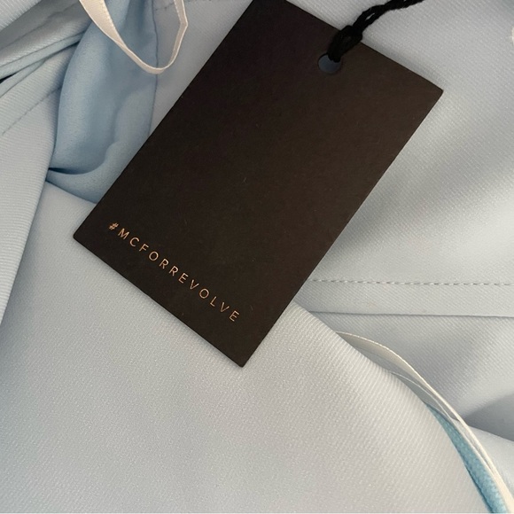 Michael Costello Blue Brighton Hankerchief High-Low Halter Dress - Picture 9 of 14